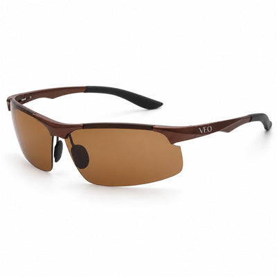 VEO BALLHAWK PRO brown metal half-rim sport golf sunglasses